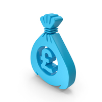 Money Bag Pound Sign Symbol Blue PNG & PSD Images