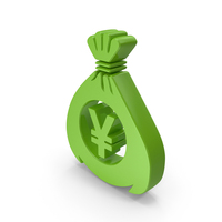 Money Bag Yen Sign Symbol Green PNG & PSD Images