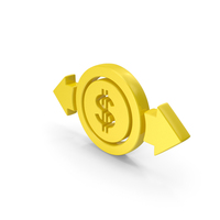 Dollar Exchange Arrows Symbol Yellow PNG & PSD Images