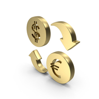 Dollar And Euro Exchange Symbol Gold PNG & PSD Images
