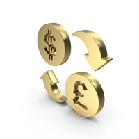 Dollar And Pound exchange Symbol Gold PNG & PSD Images