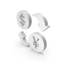 Dollar And Yen Exchange Symbol White PNG & PSD Images