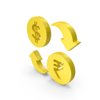 Dollar and Rupee Exchange Symbol Yellow PNG & PSD Images