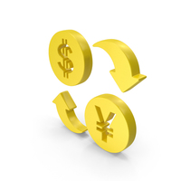 Dollar And Yen Exchange Symbol Yellow PNG & PSD Images