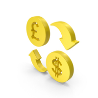 Pound and Dollar Exchange Symbol Yellow PNG & PSD Images