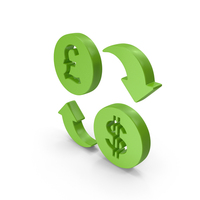 Pound And Dollar Exchange Symbol Green PNG & PSD Images