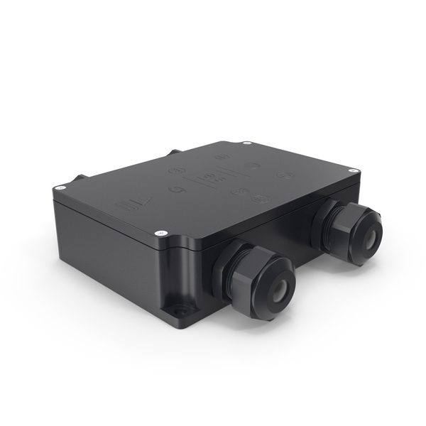 Black Closed Junction Box for 4 Wires PNG & PSD Images