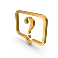 Chat Question Mark Icon Gold PNG & PSD Images