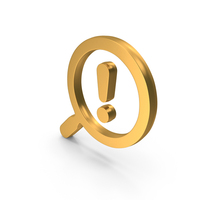 Magnify Search Find Exclamation Mark Gold PNG & PSD Images