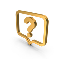 Question Mark Chat Icon Gold PNG & PSD Images