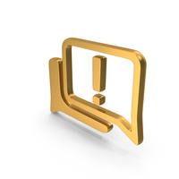 Exclamation Mark Chat Gold PNG & PSD Images