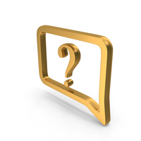 Question Message Chat Square Gold PNG & PSD Images