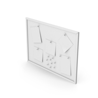Monochrome Pinboard With Sticky Notes PNG & PSD Images