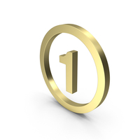 NUMBER ONE CIRCULAR GOLD PNG & PSD Images