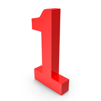 Red Number 1 PNG & PSD Images