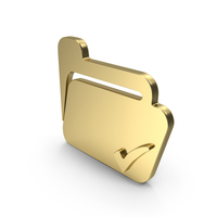 Gold Check Mark Folder Symbol PNG & PSD Images