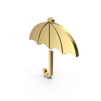 Gold Umbrella Symbol PNG & PSD Images