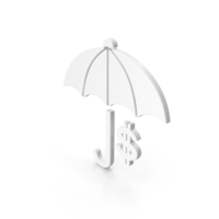 White Umbrella Dollar Symbol PNG & PSD Images
