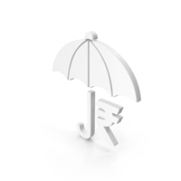 White Umbrella Rupee Symbol PNG & PSD Images