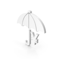 White Umbrella Yen Symbol PNG & PSD Images