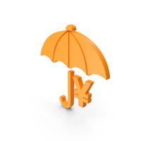 Orange Umbrella Yen Symbol PNG & PSD Images