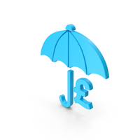 Blue Umbrella Pound Symbol PNG & PSD Images