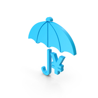 Blue Umbrella Yen Symbol PNG & PSD Images