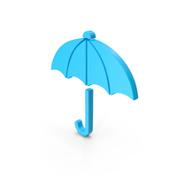 Blue Umbrella Symbol PNG & PSD Images