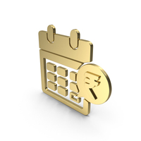 Gold Calendar Rupee Symbol PNG & PSD Images