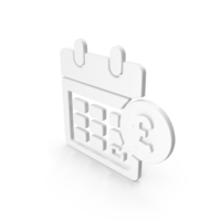 White Calendar Pound Symbol PNG & PSD Images
