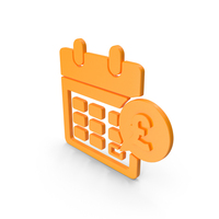 Orange Calendar Pound Symbol PNG & PSD Images