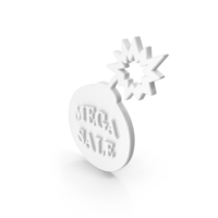 Bomb Mega Sale Symbol White PNG & PSD Images
