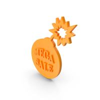 Bomb Mega Sale Symbol Orange PNG & PSD Images