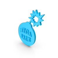 Bomb Mega Sale Symbol Blue PNG & PSD Images