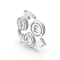 Currency Exchange Dollar Euro Pound Symbol White PNG & PSD Images