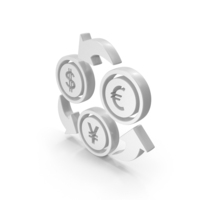 Currency Exchange Dollar Euro Yen Symbol White PNG & PSD Images