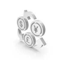 White Currency Exchange Dollar Yen Pound Symbol PNG & PSD Images