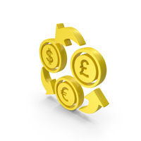 Currency Exchange Dollar Euro Pound Symbol Yellow PNG & PSD Images