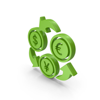 Currency Exchange Dollar Euro Yen Symbol Green PNG & PSD Images