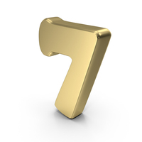 Gold Font Cooper Number 7 PNG & PSD Images