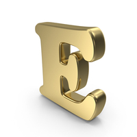 Gold Font Cooper Alphabet E PNG & PSD Images