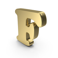 Gold Font Cooper Alphabet F PNG & PSD Images
