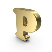 Gold Font Cooper Alphabet P PNG & PSD Images