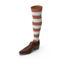 Right Shoe With Brown Striped Sock PNG & PSD Images