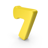 Yellow Font Cooper Number 7 PNG & PSD Images