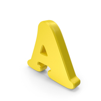 Yellow Font Cooper Alphabet A PNG & PSD Images