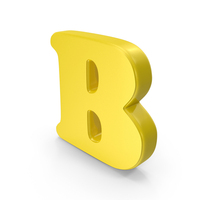 Yellow Font Cooper Alphabet B PNG & PSD Images