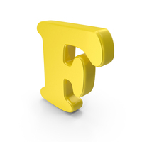 Yellow Font Cooper Alphabet F PNG & PSD Images