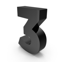 Black Number 3 PNG & PSD Images
