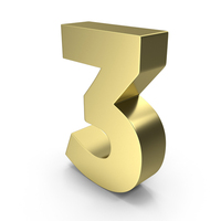 Gold Number 3 PNG & PSD Images